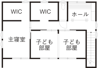 フジコーポレーション 木の美しさを導き、描く。風光が舞う「寛ぎ」の住まいの間取り図（4LDK）２階