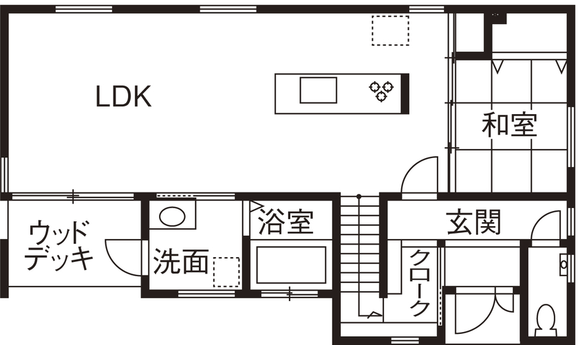 Lib Work 【1000万円台後半／インダストリアルスタイル】多趣味なのに物にあふれない　お気に入りだけをつめこんだ家の間取り図（4LDK）１階
