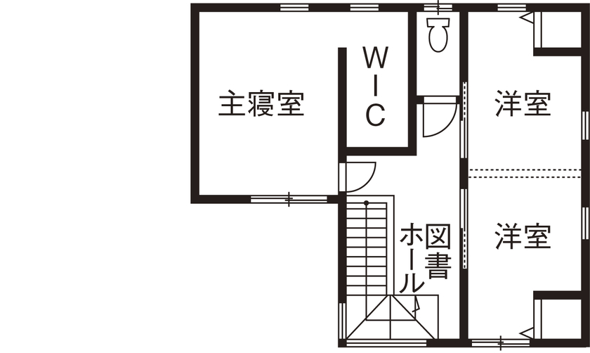 Lib Work 【1000万円台後半／インダストリアルスタイル】多趣味なのに物にあふれない　お気に入りだけをつめこんだ家の間取り図（4LDK）２階