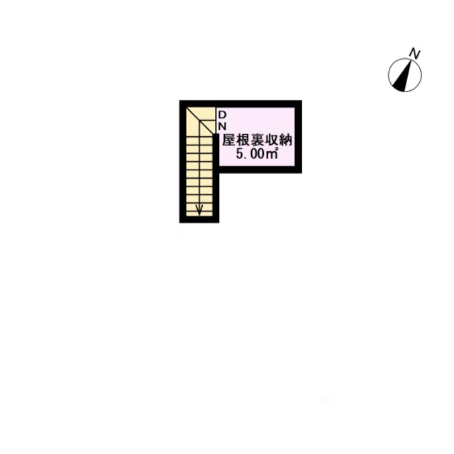 Lib Work 【2000万円台前半／北欧風平屋/自然素材/２LDK/間取り図あり】収納充実で、家の中はいつもスッキリの間取り図（2LDK＋屋根裏収納）屋根裏収納