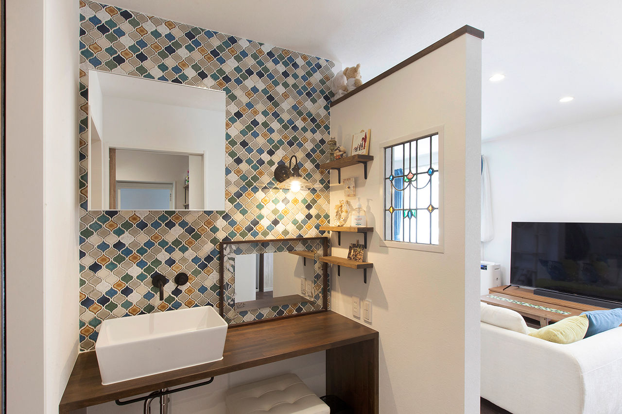 Lib Work 【2000万円台後半/カリフォルニアスタイル/子ども2人/熊本】極力壁をなくした開放感あるリビングのある家の建築実例画像8