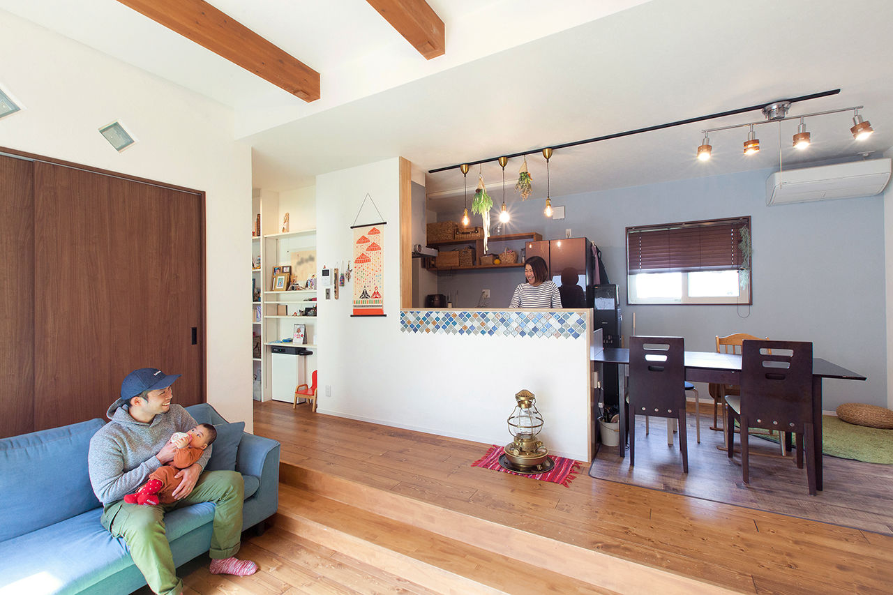 Lib Work 【2000万円台前半／平屋/子ども３人/4LDK】極力廊下をなくした開放感ある平屋。子どもが遊べる黒板のある家の建築実例画像3