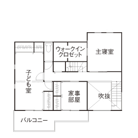 ネクストイノベーション 【2000万円台/インナーガレージ/スキップフロア/間取り図あり】“モダン”と“かわ いい”をＭＩＸした家の間取り図（3LDK）２階
