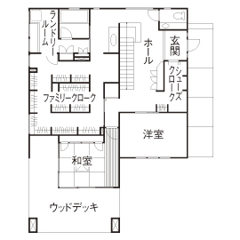 ネクストイノベーション 【全館空調/ダウンリビング/50坪台/間取り掲載中】どの部屋も春の心地よさ。ナチュラル×グレーの家の間取り図（4LDK）１階