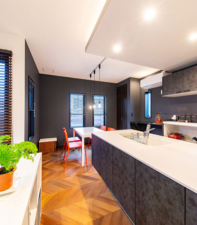 ネクストイノベーション 【愛知県/2000万円台/フレンチテイスト/40坪台】ヘリンボーンや黒枠窓、色使いもオシャレ なモダンハウスの建築実例画像12