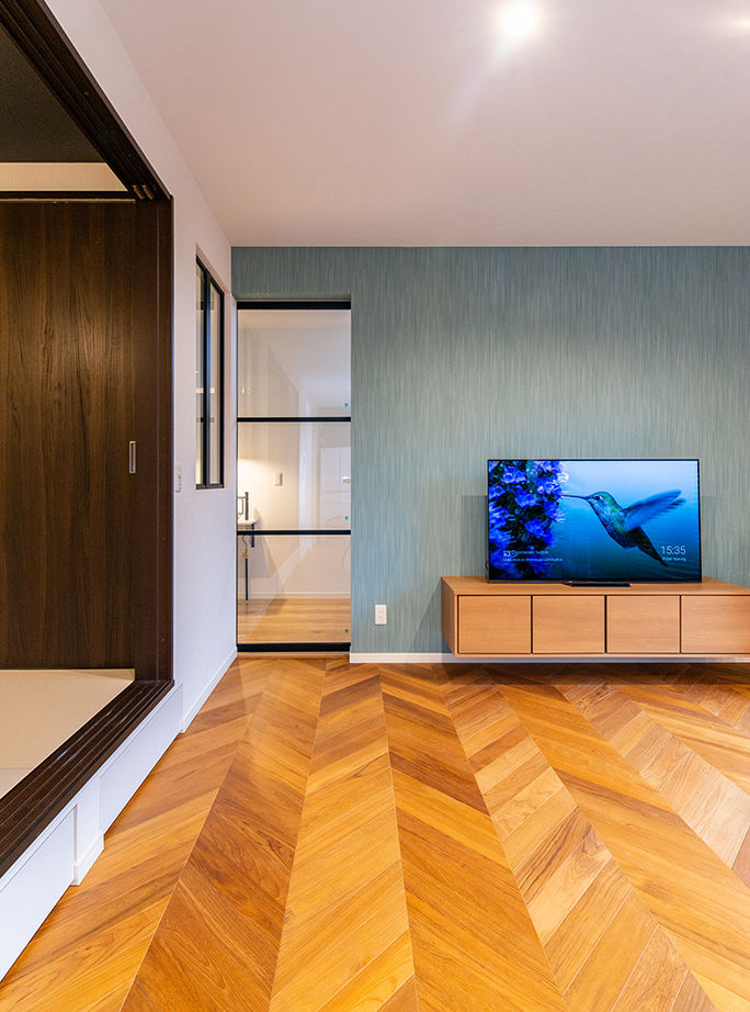 ネクストイノベーション 【愛知県/2000万円台/フレンチテイスト/40坪台】ヘリンボーンや黒枠窓、色使いもオシャレ なモダンハウスの建築実例画像13