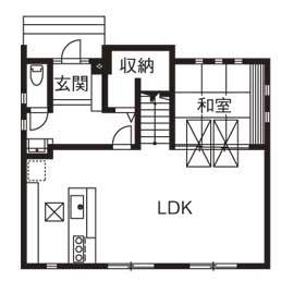 ネクストイノベーション 【東京都/1500～1999万円】高いデザイン性・住宅性能、そして、低いコストに大満足の間取り図（4LDK）１階
