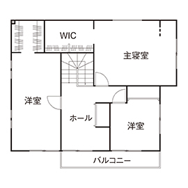 ネクストイノベーション 【東京都/1700万円/間取り】変形地に建つスタイリッシュモダンな住まい　家事ラク設計必見！ネクストハウスの間取り図（4LDK）2階