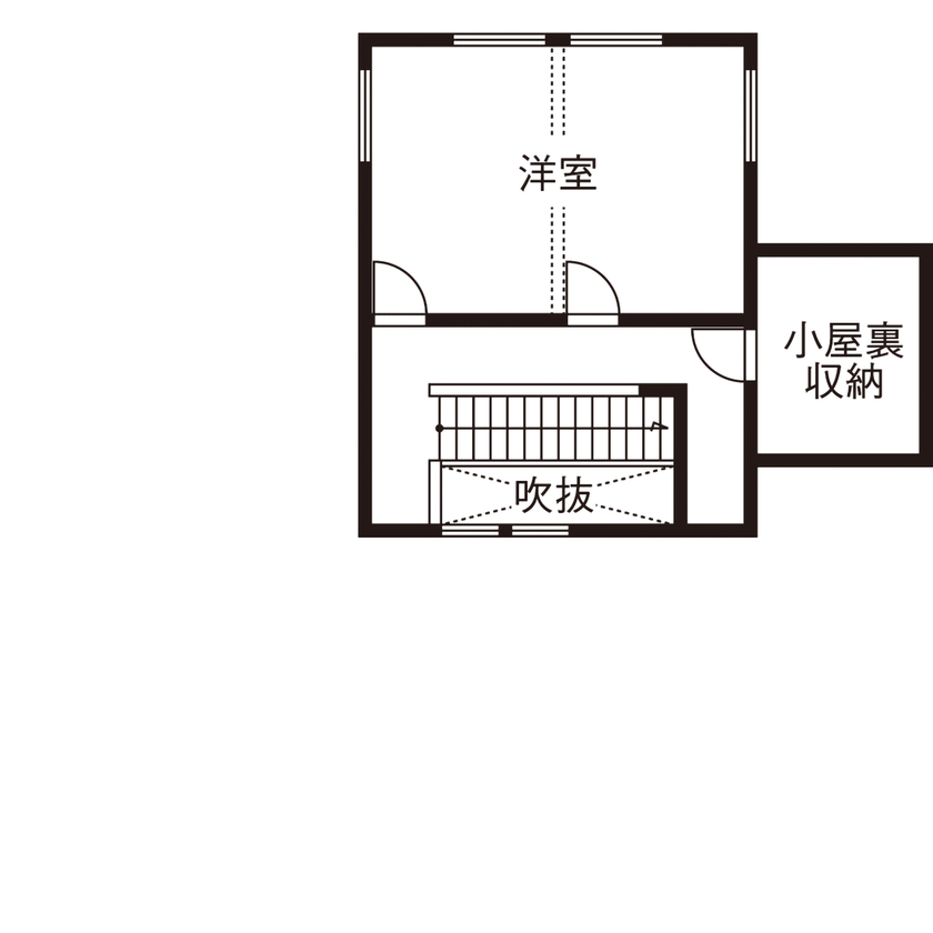 ネクストイノベーション 【2000万円台/40坪台/間取り掲載中/勾配天井】まるでワンフロアのような、平屋スタイルで暮らすの間取り図（2LDK）2階