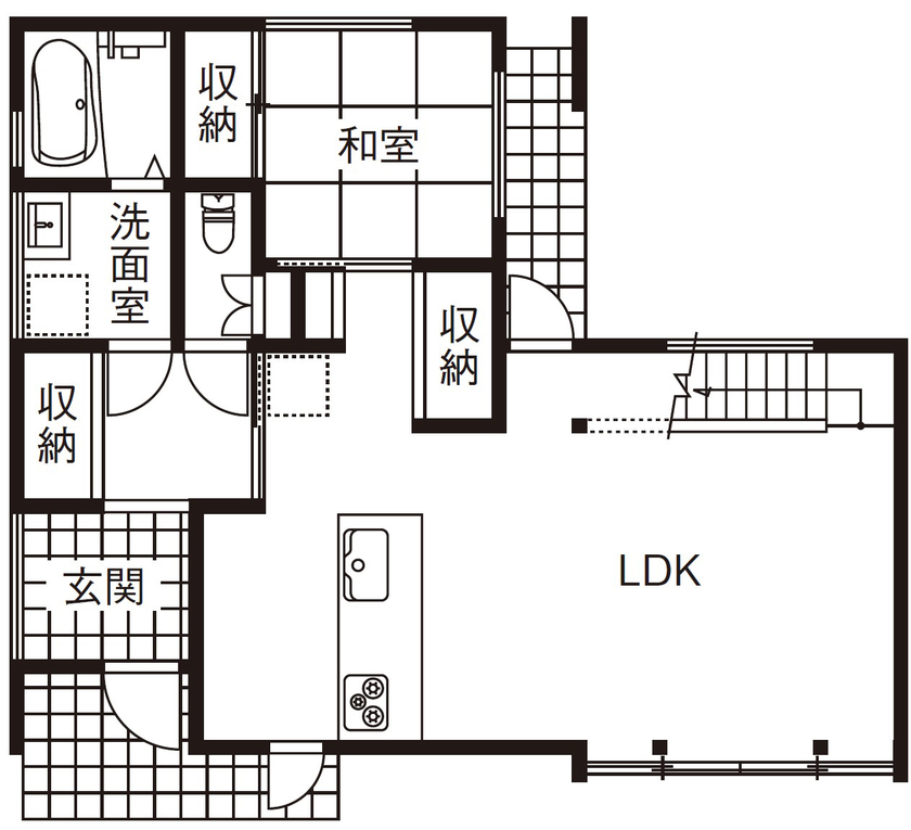 ネクストイノベーション 【2000万円台/30坪台/間取り掲載中/ペット共生住宅】吹き抜けにキャットウォーク。愛猫も喜ぶ光あふれる家の間取り図（4LDK）1階
