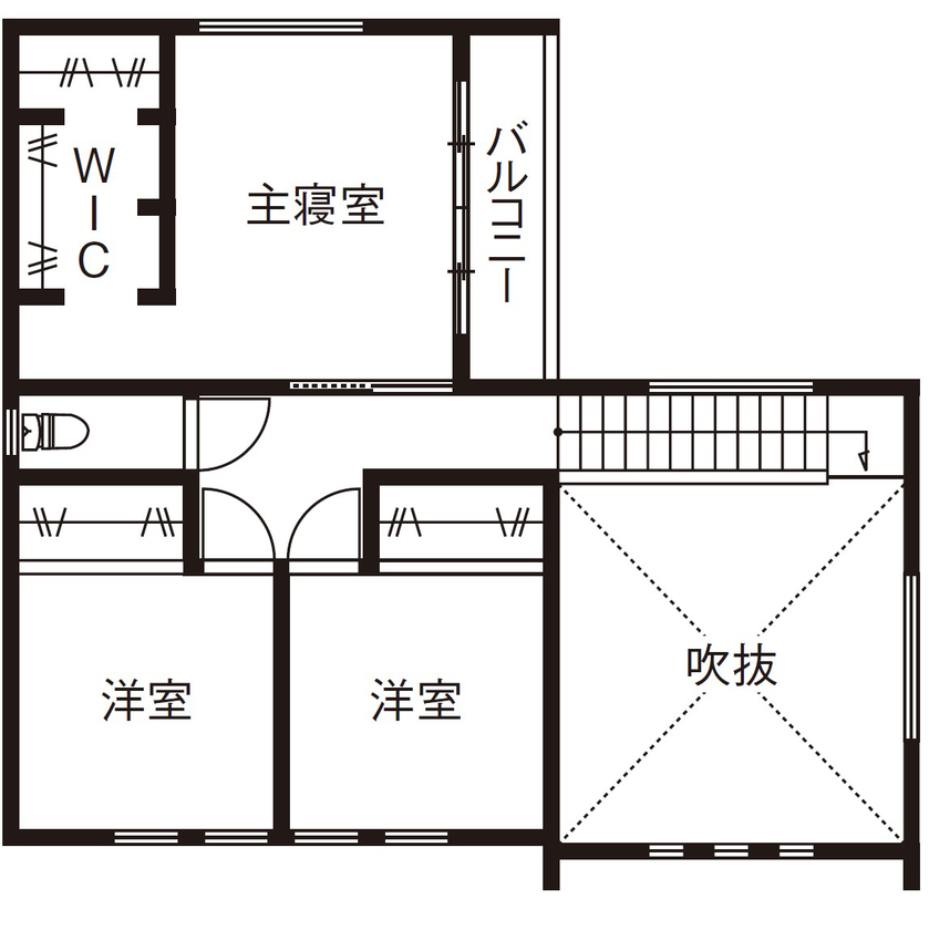 ネクストイノベーション 【2000万円台/30坪台/間取り掲載中/ペット共生住宅】吹き抜けにキャットウォーク。愛猫も喜ぶ光あふれる家の間取り図（4LDK）2階