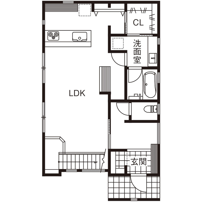 ネクストイノベーション 【2000万円台/30坪台/間取り掲載中/屋上】カフェスタイルの寛ぎ空間に、憧れのホームオフィスをの間取り図（4LDK）1階
