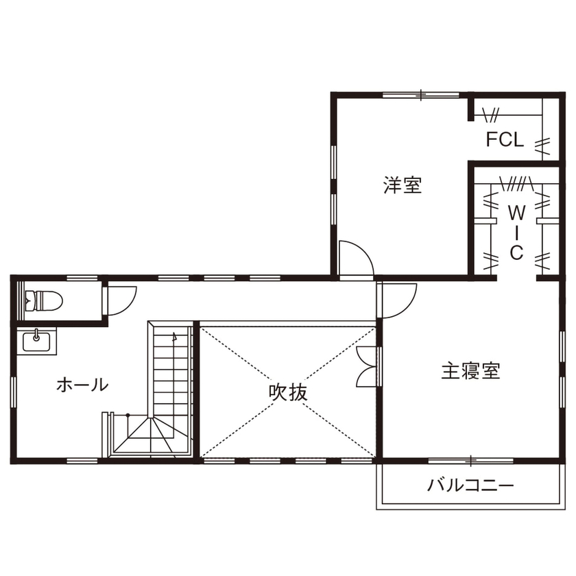 ネクストイノベーション 【2000万円台/30坪台】特別な毎日を楽しむ。パイン材の温もりに包まれたナチュラルカントリーの住まいの間取り図（3LDK）2階
