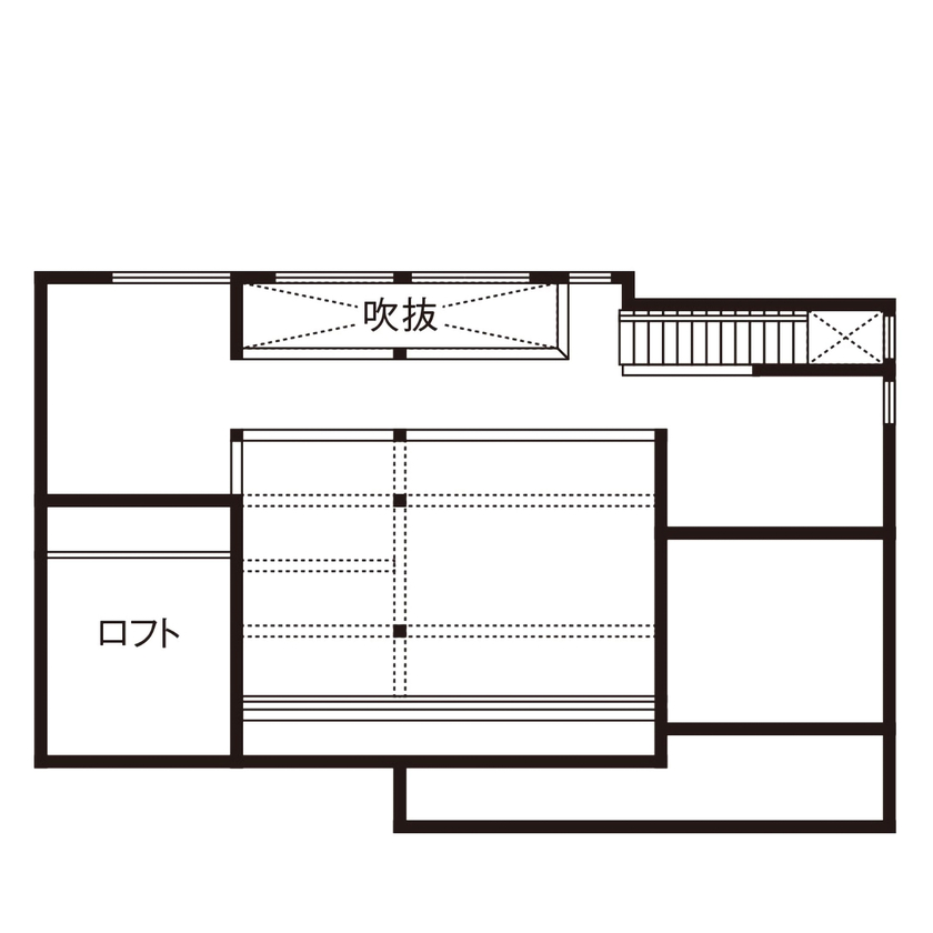 ネクストイノベーション 【3000万円台/30坪台】ジャパンディスタイルで叶えた、老後を愉しむ平屋の間取り図（3LDK）小屋裏
