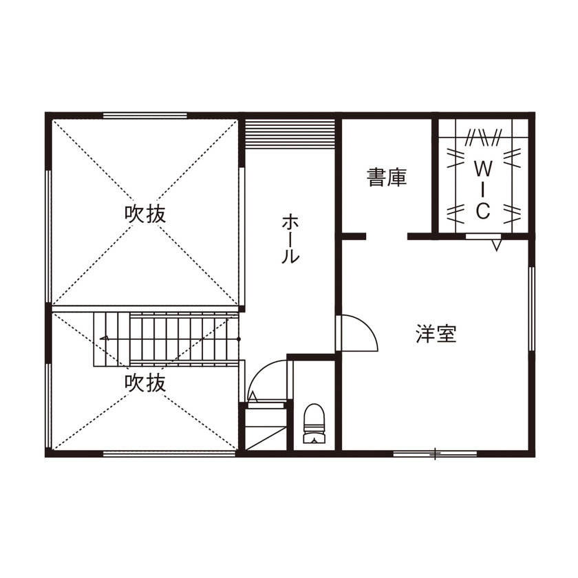 ネクストイノベーション 【2000万円台/20坪台】広い土間スペースと大きな吹抜けが心地よい、夫婦2人の理想の1LDKの間取り図（1LDK）2階