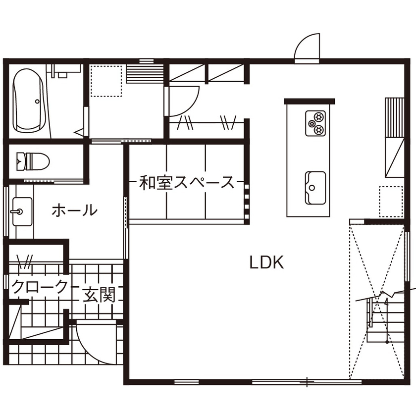 ネクストイノベーション 【2000万円台/30坪台】和のやすらぎとモダンな美しさをまとった住まいの間取り図（2LDK）1階