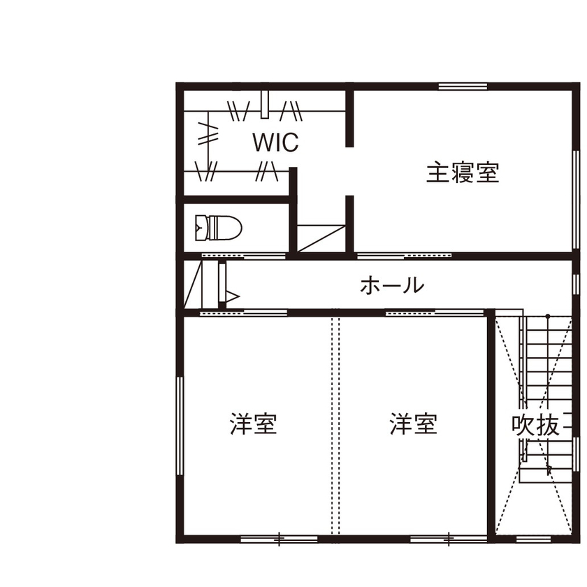 ネクストイノベーション 【2000万円台/30坪台】和のやすらぎとモダンな美しさをまとった住まいの間取り図（2LDK）2階