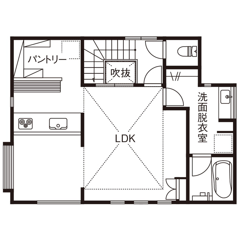 ネクストイノベーション 【3000万円台/30坪台】スタイリッシュなスクエアデザイン。2階LDKで自分らしく過ごすの間取り図（4LDK）2階