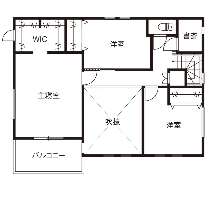 ネクストイノベーション 【3000万円台/30坪台】共働き家族を支える、家事ラク動線と大収納を備えた暮らしやすい住まいの間取り図（3LDK）2階