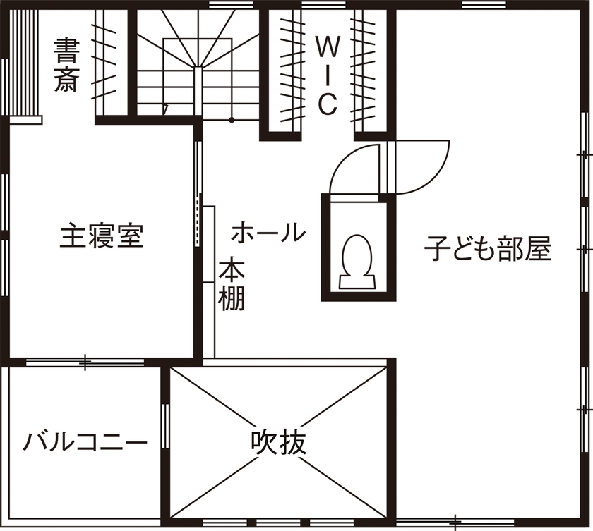 SOLE LIVING（相模原・町田・八王子） 【神奈川県｜3LDK｜自然素材】好みや生活スタイルから納得のプランを提案。子育ても安心な自然素材の家の間取り図（3LDK）2階