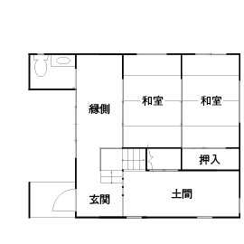 木と漆喰 十津川の家 高槻・池田住宅展示場 【1000万円台／間取り有り／東大阪市】広い縁側や土間のある「木と漆喰」の家。家族が集う広々空間の家の間取り図（2LDK）1階