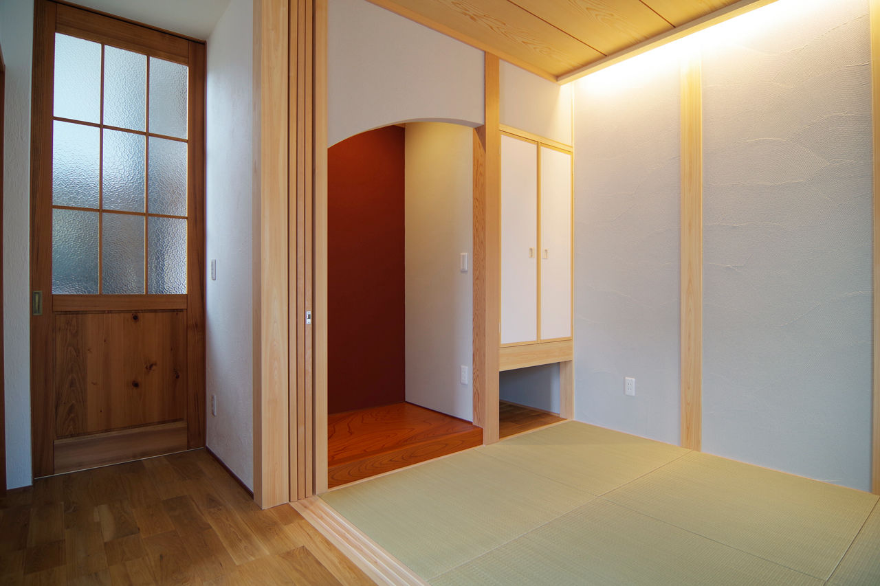 無垢Story 【自然素材×輻射式全館冷暖房】2層吹抜けの大空間がもたらす、開放感を愉しむ家｜間取り図有の建築実例画像5