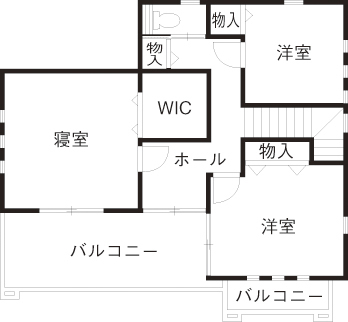川野工務店 建築家夫妻と共に「憧れ」を追求。気品と上質さを叶えた「お城みたいな家」で笑顔の日々を！の間取り図（3LDK）2階