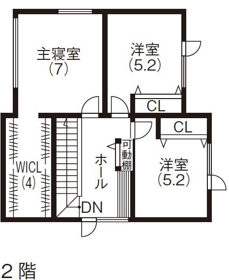 アーキテックプランニング 【2000～2500万円/間取り図有】魅せるキッチンまわりや1階ファミリークローゼットが大成功の間取り図（3LDK）2階