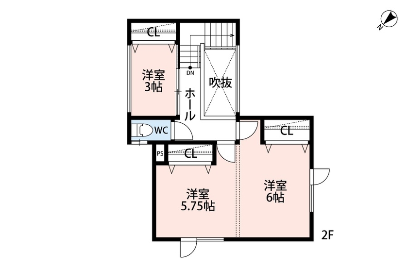 アーキテックプランニング 【2000～2500万円/４LDK間取り図有】走ったり、跳ねたり…笑ってのびのび家族の絆を深める住まいの間取り図（4LDK）2階