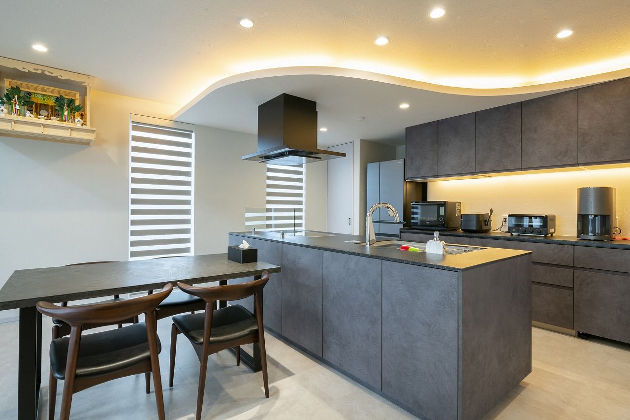 アーキテックプランニング 【平屋/3500～4000万円/間取り図】天井高4.6ｍの開放的な空間、ピアノの音色が響くリュクスな平屋の住まいの建築実例画像6