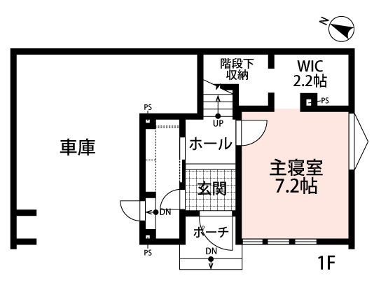アーキテックプランニング [2000万円台/間取り図有]限られた敷地を活かしたプランニング。3階建てで叶えた家族5人で暮らす機能的な住まいの間取り図（4LDK）１階