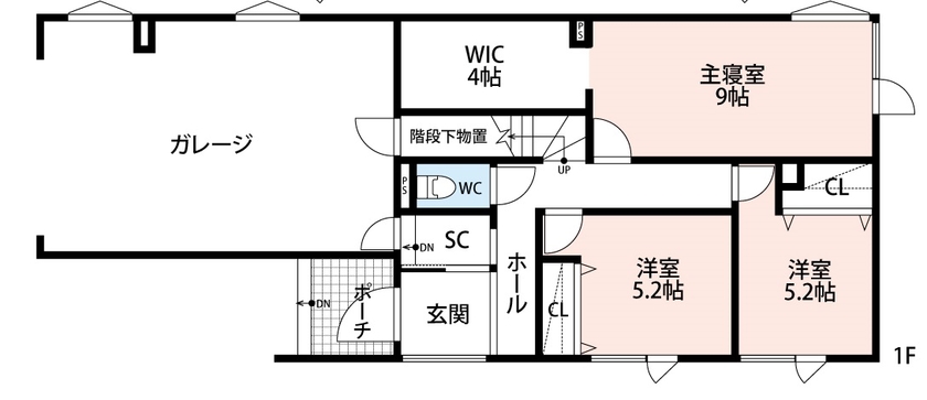 アーキテックプランニング 【2000万円台/間取り図有/ガレージ】都会でビーチリゾート風の注文住宅が完成、ご夫婦のこだわりが詰まった住まいの間取り図（4LDK）1階