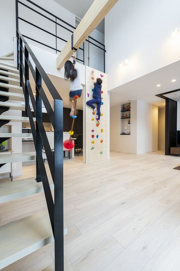 アーキテックプランニング 【3000～3500万円/５LDK間取り図有/2階建て/車庫】クライミングウォールなど子どもが家の中で楽しめる住まいの建築実例画像4
