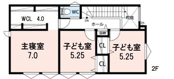 アーキテックプランニング 【2000万円台/間取り図有/ドッグラン】BBQや愛犬の遊ぶスペースとしても活躍するテラスのあるデザイン住宅の間取り図（4LDK）2階