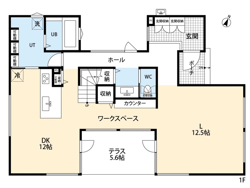 アーキテックプランニング 【2000万円台/間取り図有/２階建て】自然と調和する、窓からの景色を存分の楽しめる後ろ盾は高気密高断熱住宅の間取り図（3LDK）１階