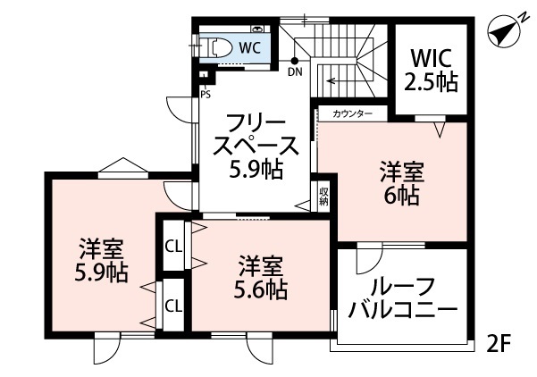 アーキテックプランニング [2000万円台/４LDK間取り図有]「シンプルに暮らす」を叶えた、豊かな時間を過ごす、性能もデザインも妥協しない家の間取り図（4LDK）2階