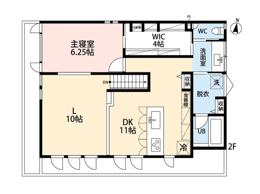 アーキテックプランニング 洗練された大人空間、ホテルライクな内装が美しいラグジュアリーなガレージハウスの間取り図（3LDK+S）2階