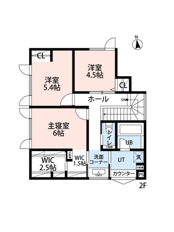 アーキテックプランニング 猫と暮らし、愛車を眺める。趣味と癒やしのガレージハウスの間取り図（3LDK）2階