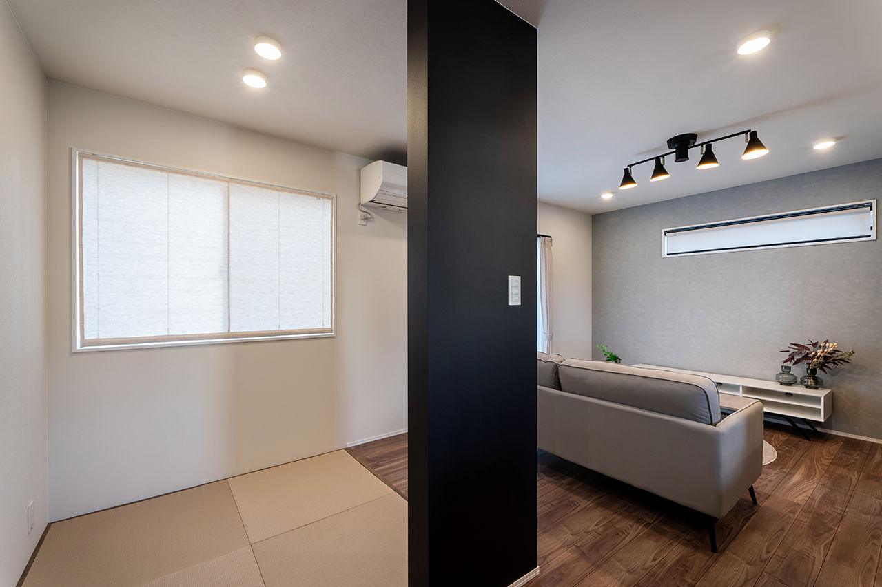 JUSTPIAHOUSE 【1500万～1999万円｜ロックスタイル｜こだわりデザイン】大人のかっこよさが光るシャープなモノトーン空間の建築実例画像5