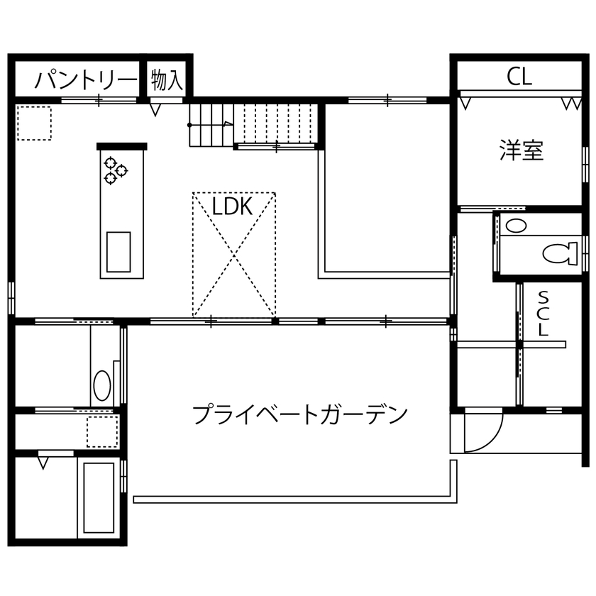 クライツ 【滋賀県大津市／2900万円】ガルバリウム鋼板×サイディングのスタイリッシュデザイン。職住一体の住まいの間取り図（3LDK＋WIC）1階