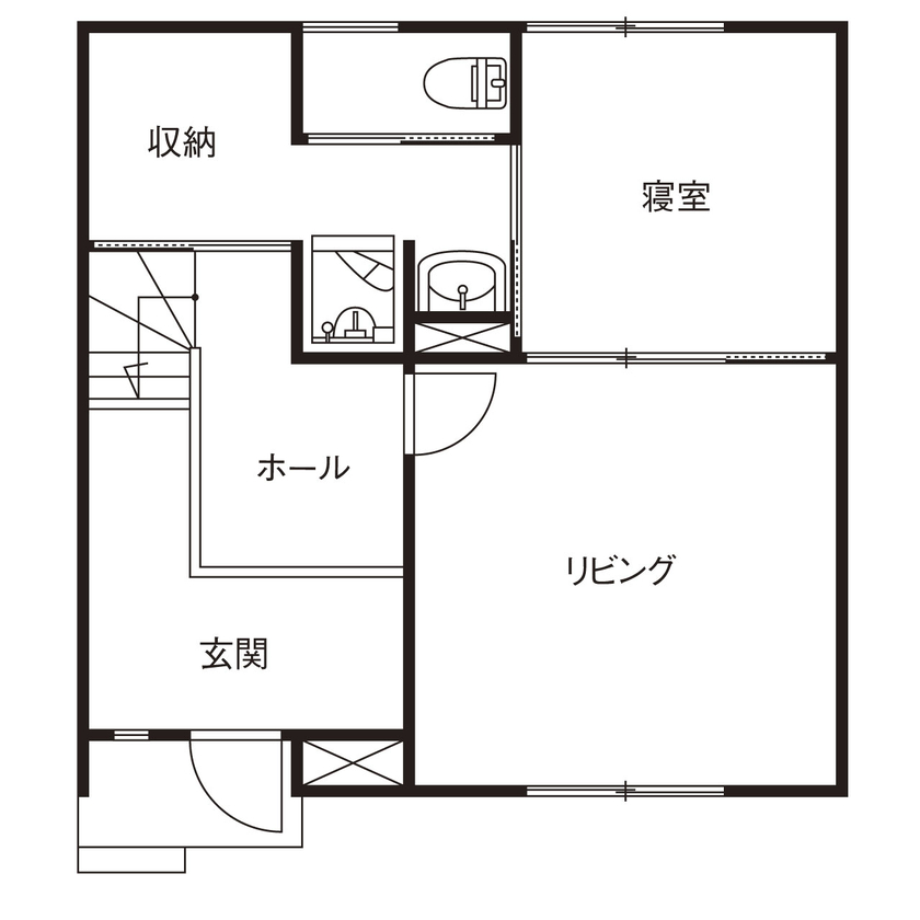 クライツ 【滋賀県｜3000万円台｜3階建｜間取り】20坪台の土地でも二世帯（5人家族）がのびのびと暮らせる家の間取り図（３LDK＋納戸＋WCL）１階