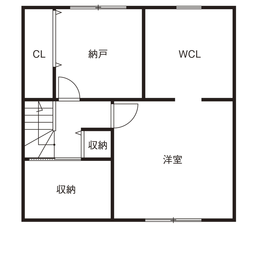 クライツ 【滋賀県｜3000万円台｜3階建｜間取り】20坪台の土地でも二世帯（5人家族）がのびのびと暮らせる家の間取り図（３LDK＋納戸＋WCL）３階