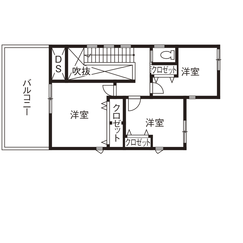 野村工務店 モダンなデザインと生活しやすい機能性を両立。音楽や映像を楽しむ防音室のある家の間取り図（4LDK（防音室含む））2階