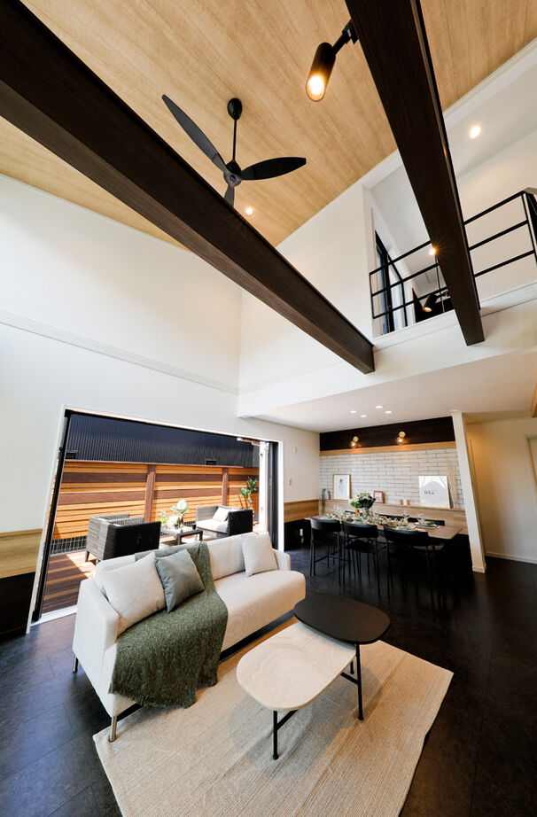 野村工務店 平屋風の風格ある外観と、ワンフロア完結の間取り。プライベート感のある大空間LDKの建築実例画像8