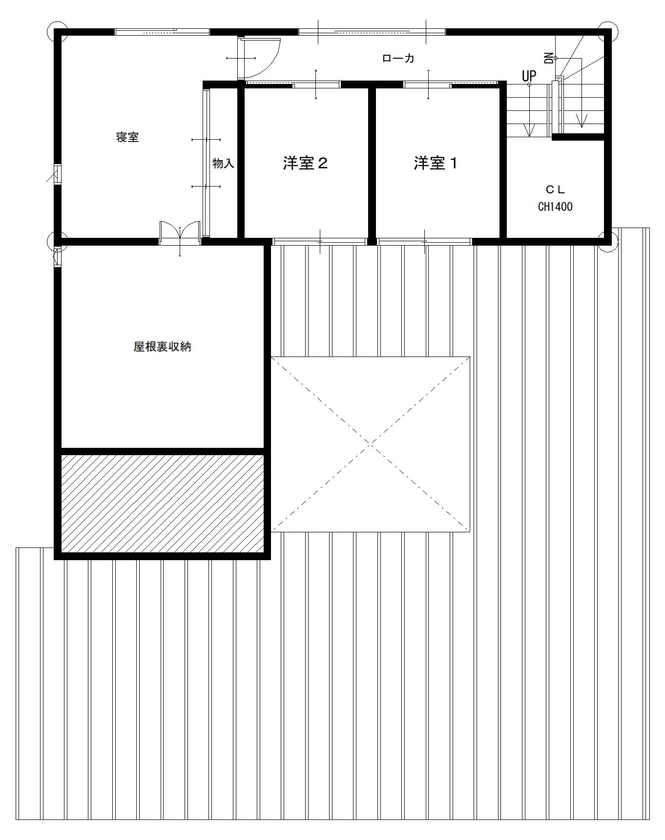 オダケホーム 「青空と緑」を切り取ったような景色がある家。の間取り図（4LDK）２階間取り