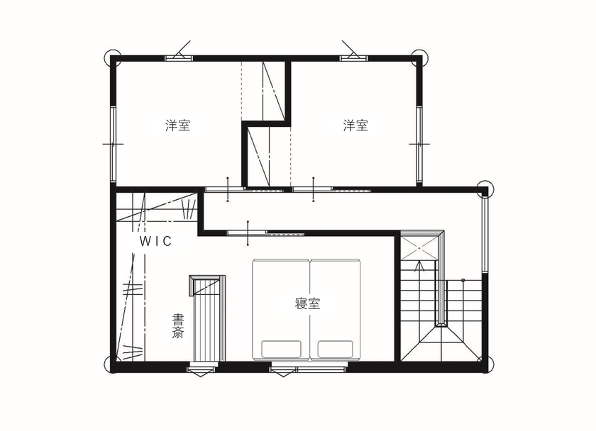 オダケホーム 和洋折衷と伝統工芸でレトロな趣を演出の間取り図（3LDK）2階
