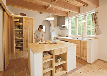 リブート 【秦野市｜2人暮らし｜ウッドデッキ】大きな窓で森の中にいるような開放感 こだわりのキッチンがある家の建築実例画像3