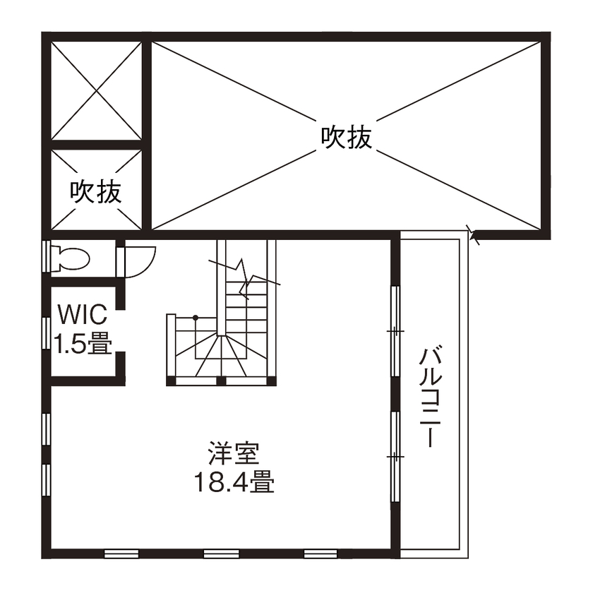 リブート 【横浜市｜子ども3人｜2LDK｜太陽光パネル】壁一面の本棚が圧巻。木の香り溢れ遊び心のあるエコハウスの間取り図（2LDK）2階