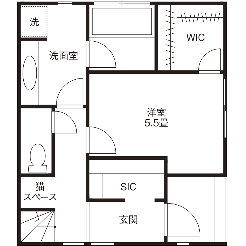 リブート 【3階建て／18坪／間取図有り】自然素材をたっぷり使った開放的な３階建て。鎌倉の四季を感じる暮らしの間取り図（2LDK）1階