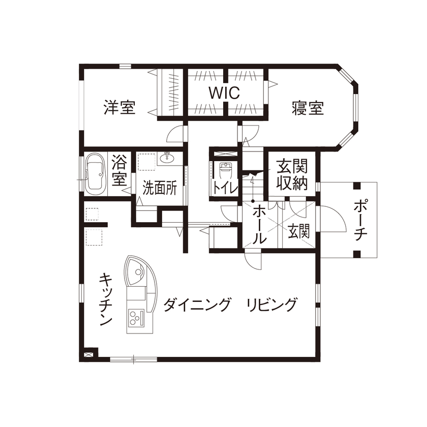 セルコホーム福岡西・宗像（福岡住宅） 音楽スタジオもある二世帯住宅、ほどよい距離感と心地よさに笑顔が広がるの間取り図（5K以上）1階